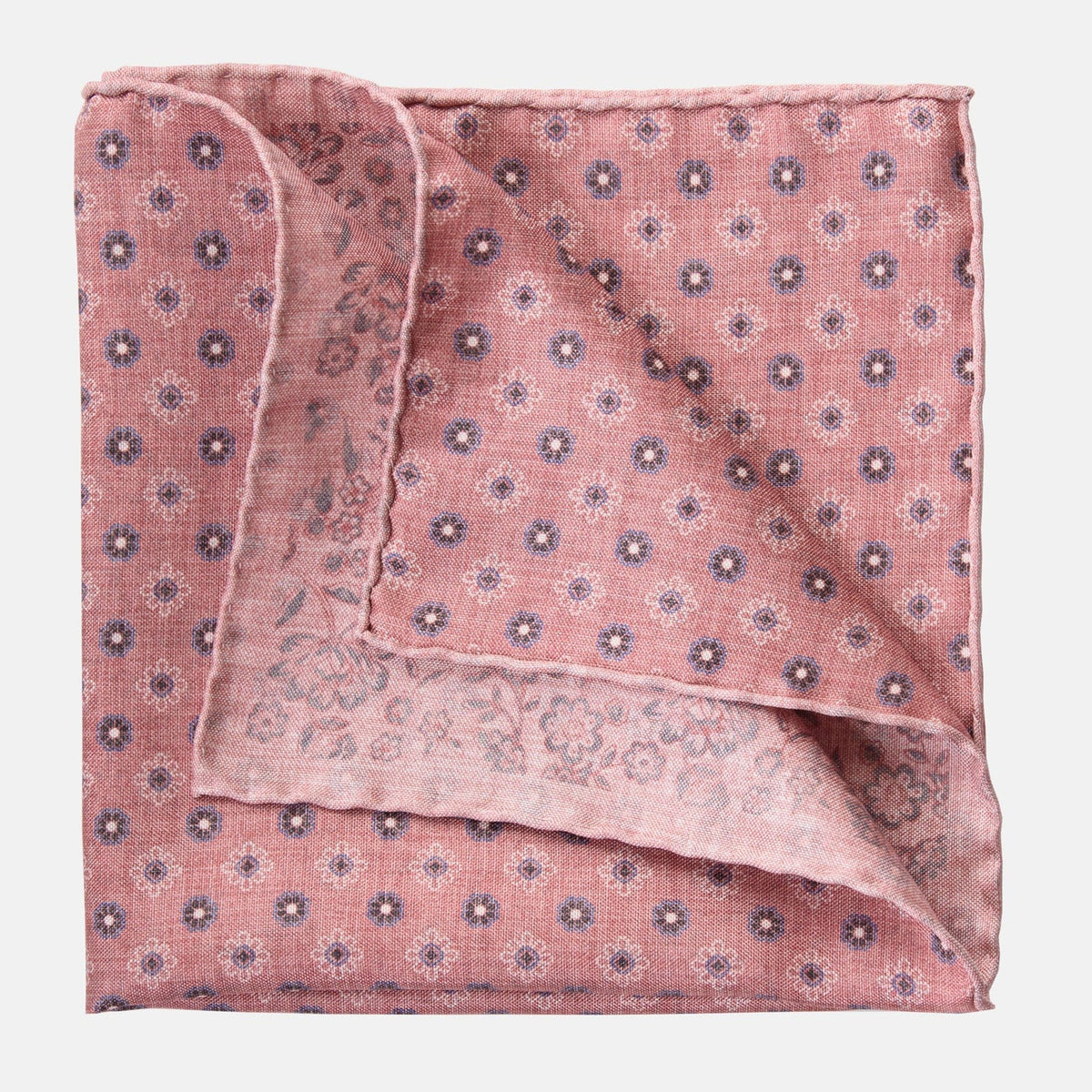 Pink Double Sided Silk Pocket Square