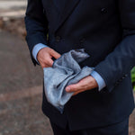 Double sided print silk pocket square from Italy