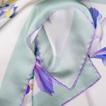 Mint Green Floral Silk Square Scarf
