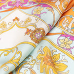 Designer Italian Silk Square Scarf - Orange