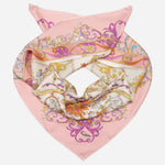 Designer Italian Silk Square Scarf - Pink