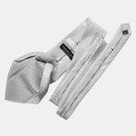 Silver Formal Silk Jacquard Tie - Made in Italy