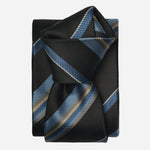 Black Striped Handmade Italian Silk Tie