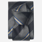 Italian Grey Silk Tie Woven Stripes