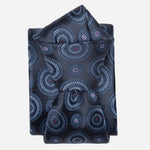 Designer Italian Silk Tie Navy and Blue