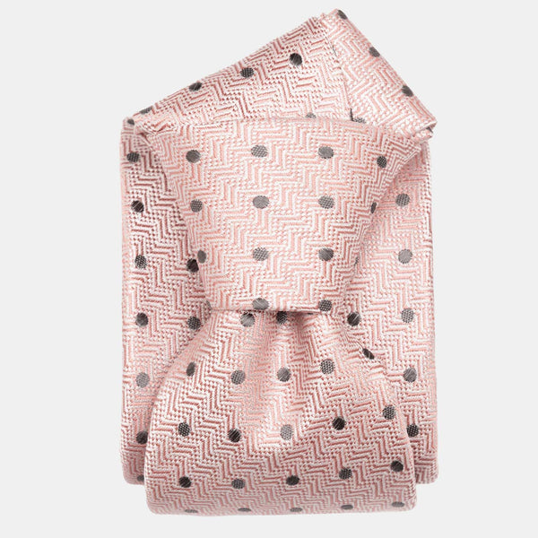 Pink Polka Dot Italian Handmade Silk Tie