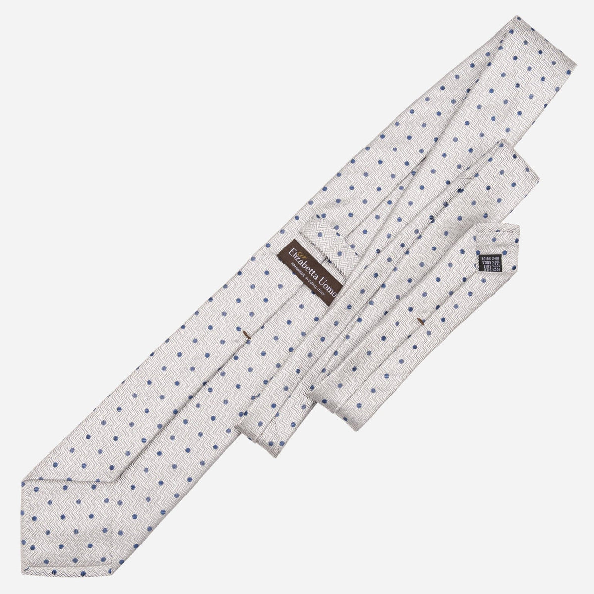 Grey Polka Dot Italian Handmade Silk Tie