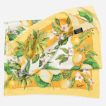 Designer Italian Silk Square Scarf - Yellow