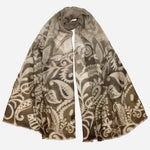 Brown and Tan Italian Wool Scarf