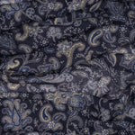 Blue Paisley Wool Scarf