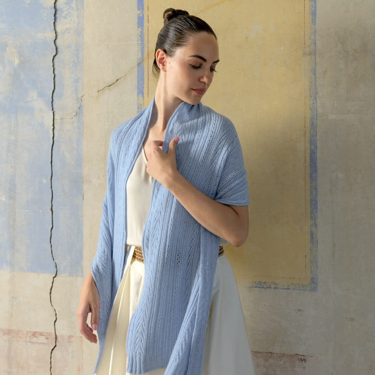 Sky Blue Pure Italian Cashmere Scarf