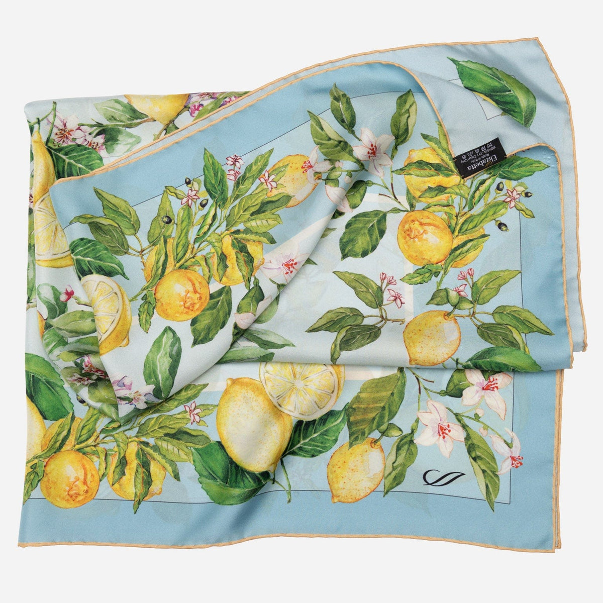 Sky Blue Italian Silk Square Scarf