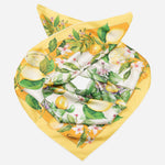 Designer Italian Silk Square Scarf - Yellow
