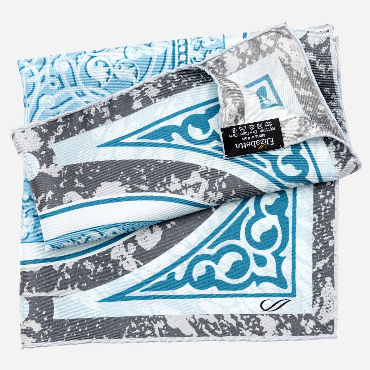 Light Blue Silk Italian Pocket Square