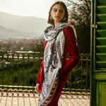 Blue Modal Linen Silk Square Scarf
