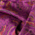 Men's Italian Magenta Paisley Silk Scarf