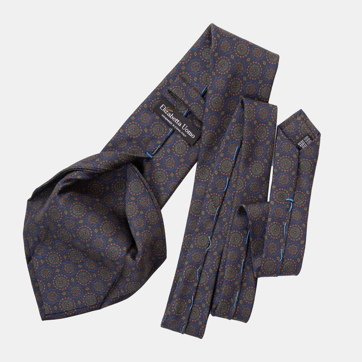 Navy & Green Italian Silk Tie