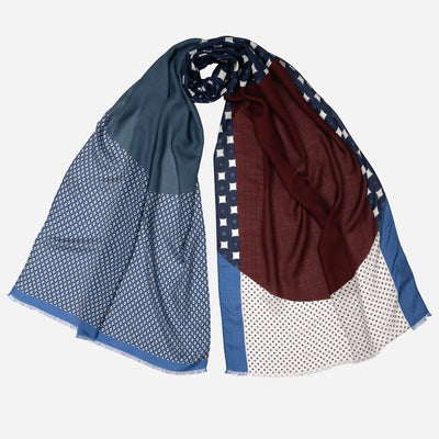 Italian Designer Blue Modal Twill Scarf