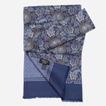 Men's Italian Navy Paisley Silk Scarf