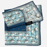 Italian Designer Navy Silk Pocket Square