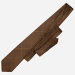 Italian Plaid Brown Handmade Silk Tie