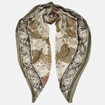 Olive Green Modal Cashemere Square Scarf