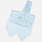 Italian Pale Blue Silk Woven Ascot Tie