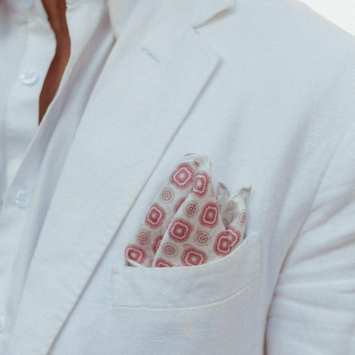 large pink silk pocket square