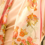 luxury pink silk Italian scarf.