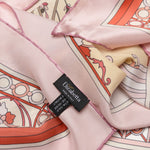 Pink Garden Design Italian Silk Square Scarf