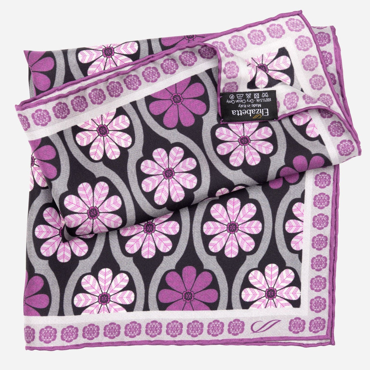 Purple Large Silk Italian Pocket Square