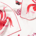 Red Floral Italian Silk Square Scarf