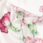 Red Floral Italian Silk Square Scarf