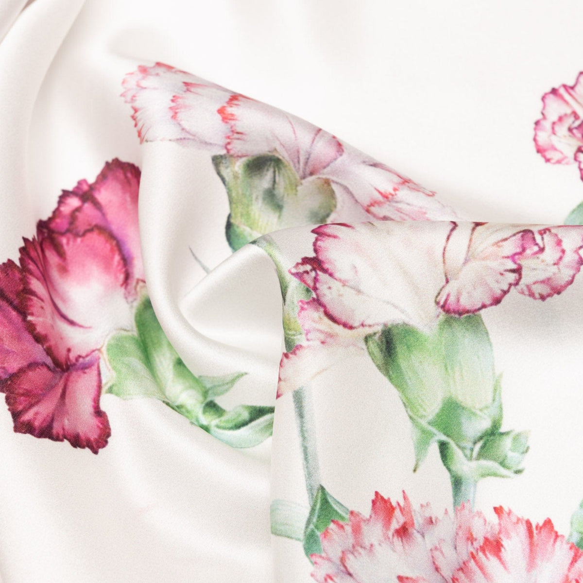 Red Floral Italian Silk Square Scarf