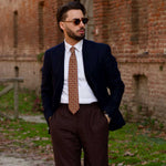 Italian handmade madder silk necktie