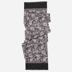 Men's Italian Black Paisley Silk Scarf