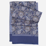 Men's Italian Navy Paisley Silk Scarf