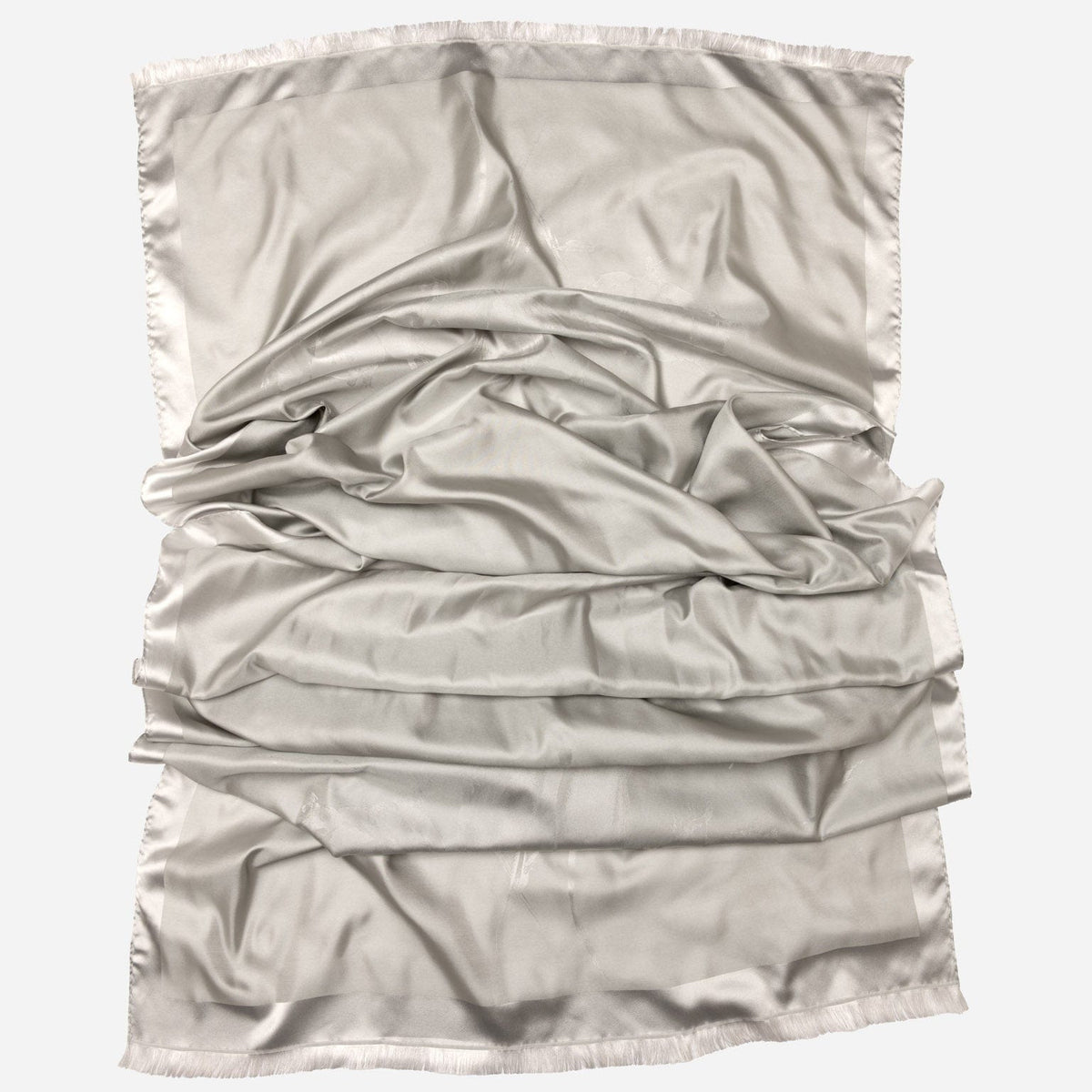 Silver Pearl Silk Evening Shawl