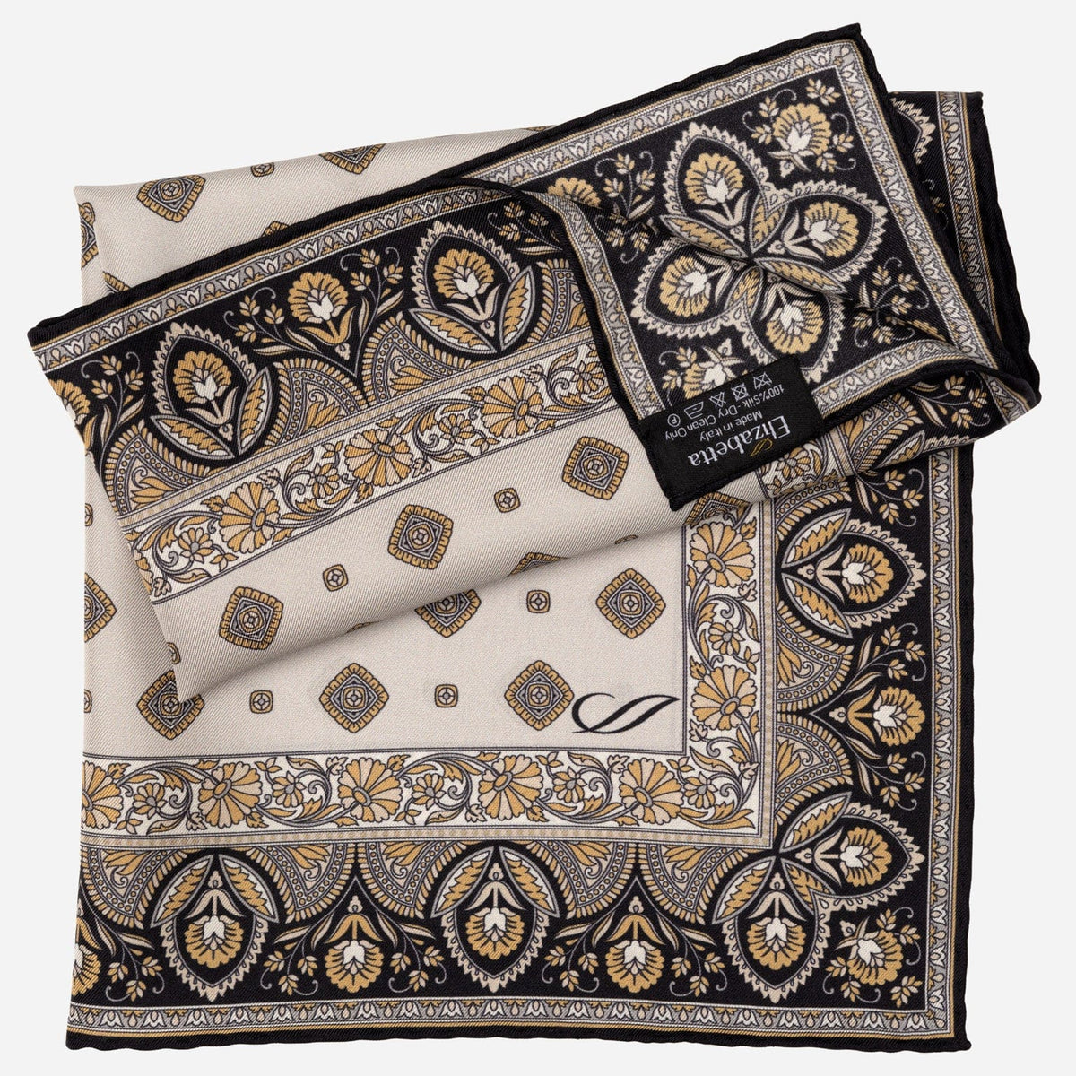 Light Grey Silk Pocket Square from Italy