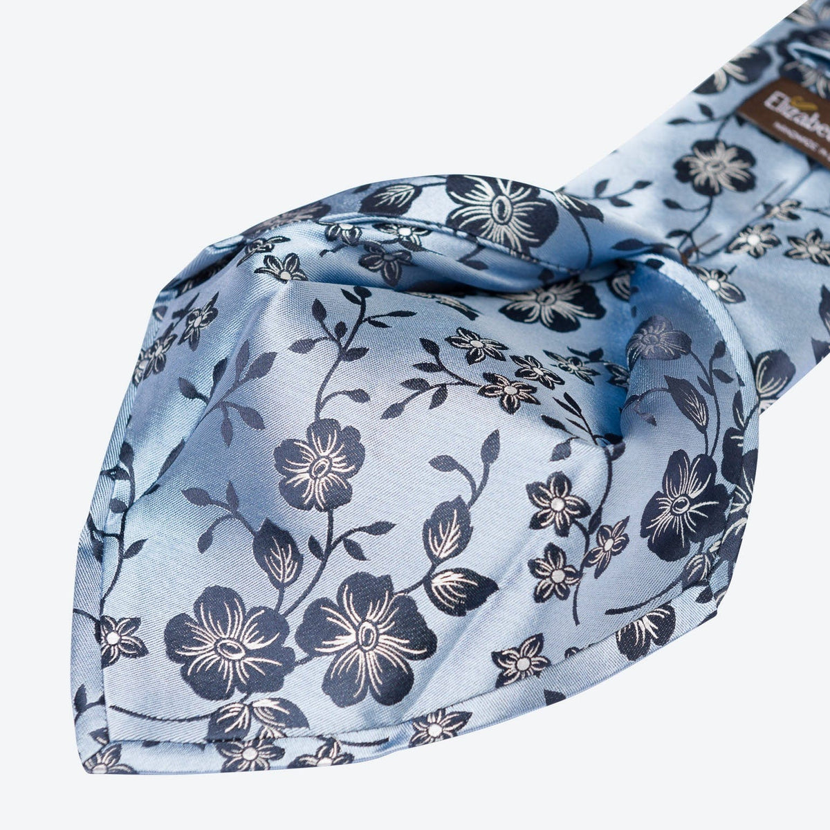 Sky Blue Floral Italian Silk Jacquard Tie
