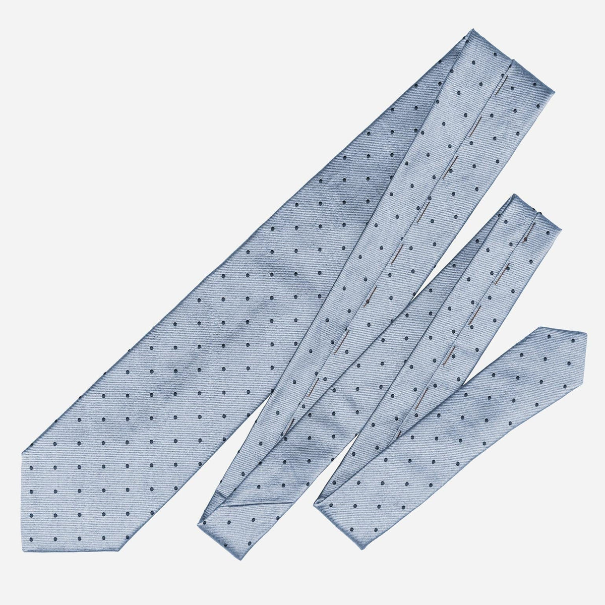 Sky Blue Italian Silk Tie - Polka Dots