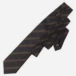 Formal Black and Gold Striped Italian Tie