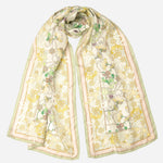 Women's Lime Floral Italian Silk Scarf