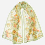 Women's Mint Green Italian Long Silk Scarf