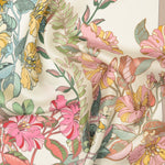 Italian Pink Floral Long Silk Scarf