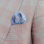 Luxury double sided print large lavender silk pocket square