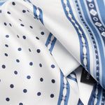 Blue and White Silk Italian Pocket Square