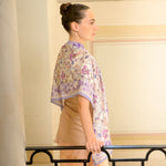 Women's Lavender Floral Italian Silk Scarf