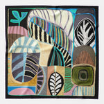 Blue and Plum Italian Silk Square Scarf
