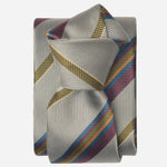 Grey Striped Handmade Italian Silk Tie